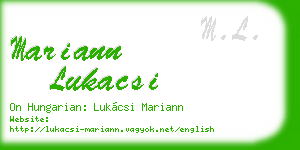 mariann lukacsi business card